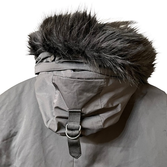 Zara Man Black Faux Fur Hooded Zipper Front Windbreaker Coat Size M - Picture 5 of 11